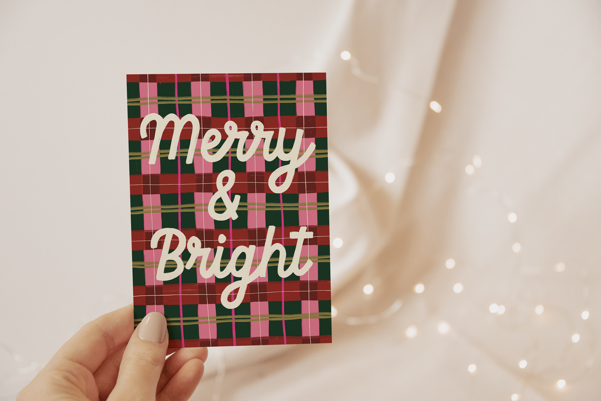 Merry and Bright Plaid Card
