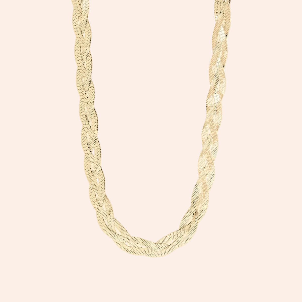 Interwoven Herringbone Necklace / Gold
