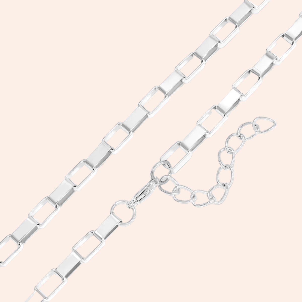 Chunky Paperclip Chain Necklace / Silver
