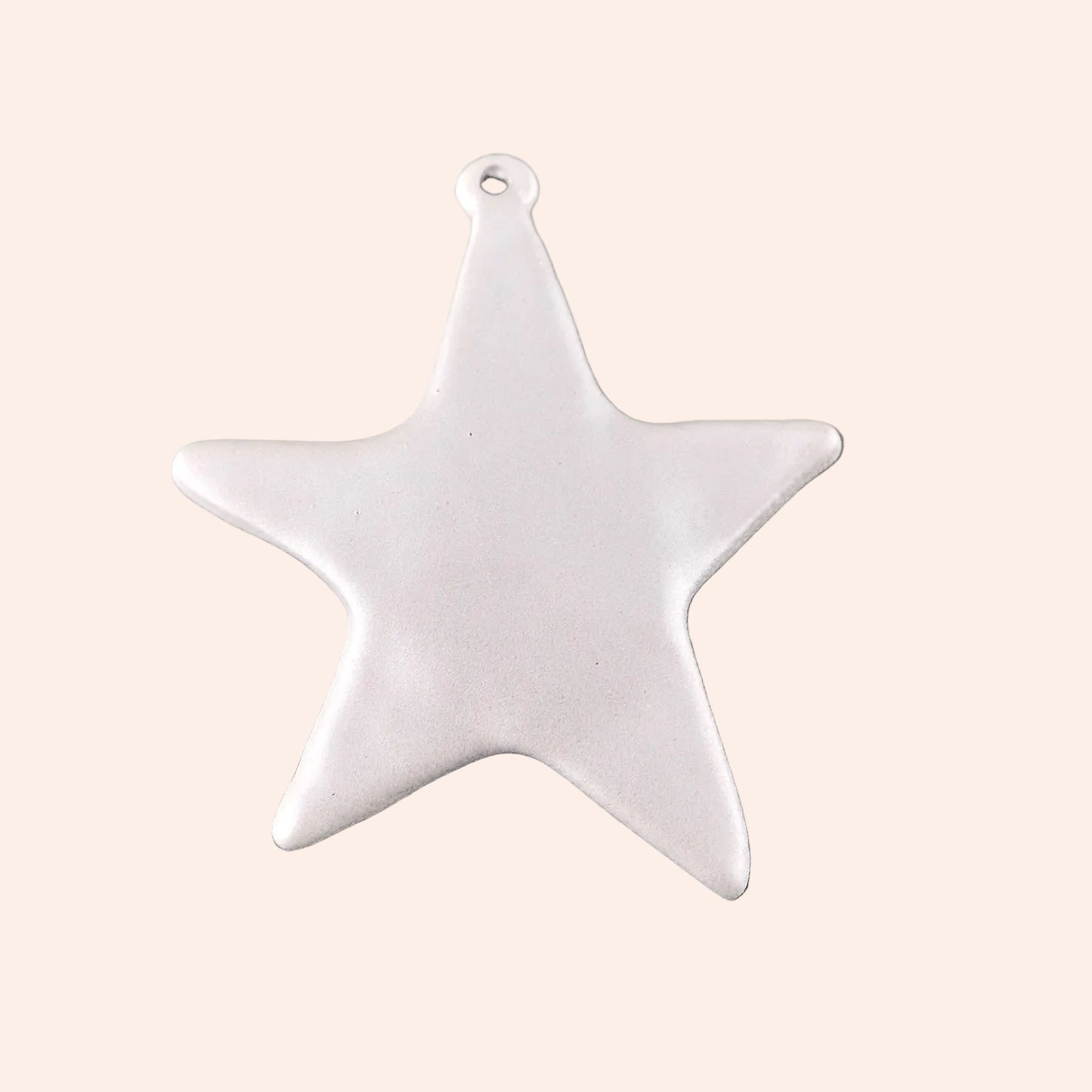 White Pearl Artisan Star Charmie Bar charm by From Juniper With Love, white star pendant with top hole