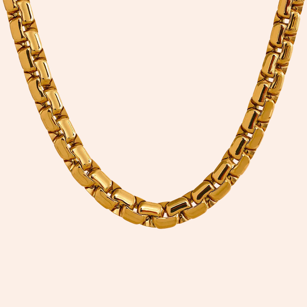 Chunky link chain necklace in gold-tone metal by From Juniper With Love