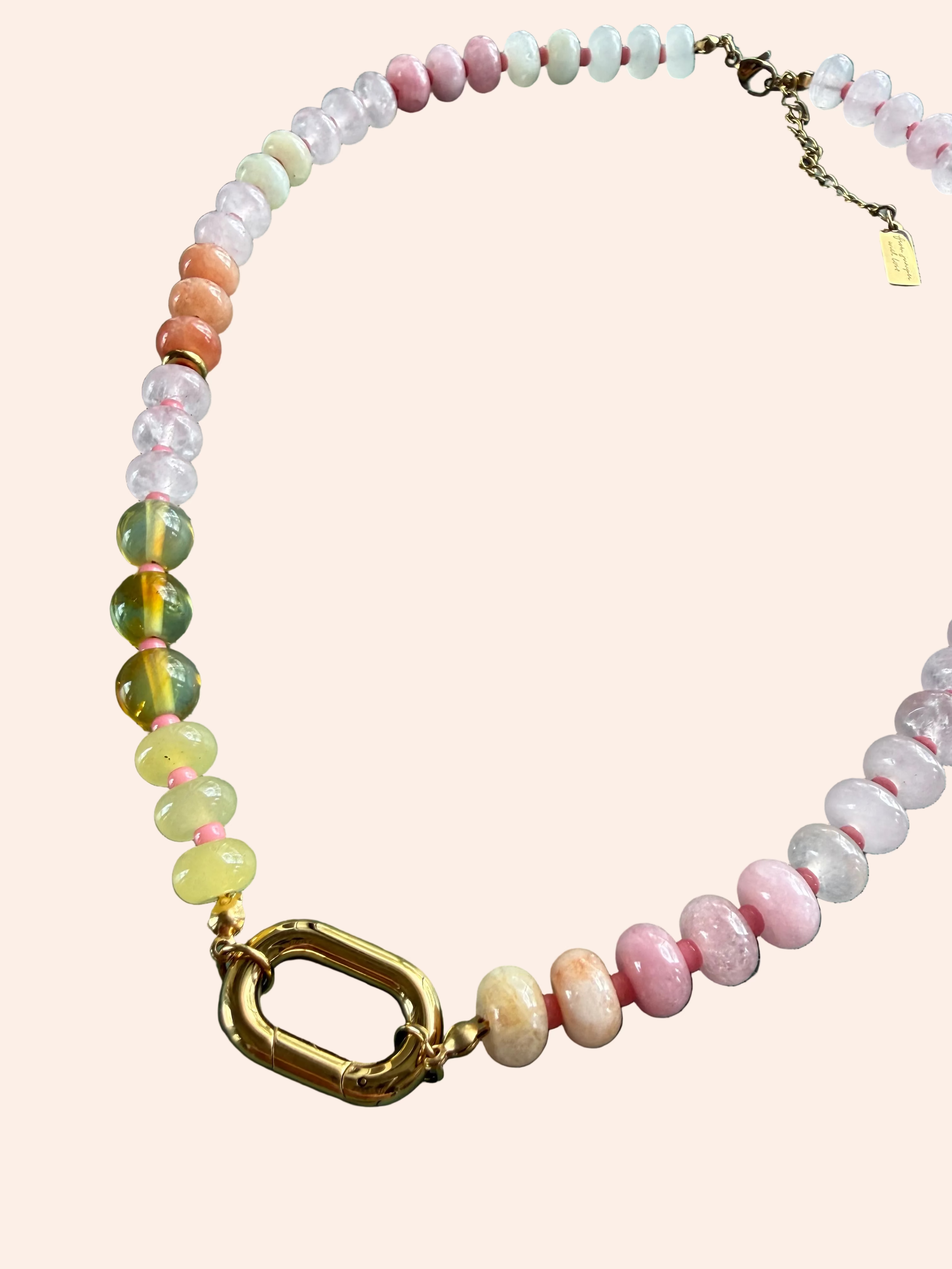 Keepsake Strand Necklace Elise by From Juniper With Love; pastel glass beads, gold clasp
