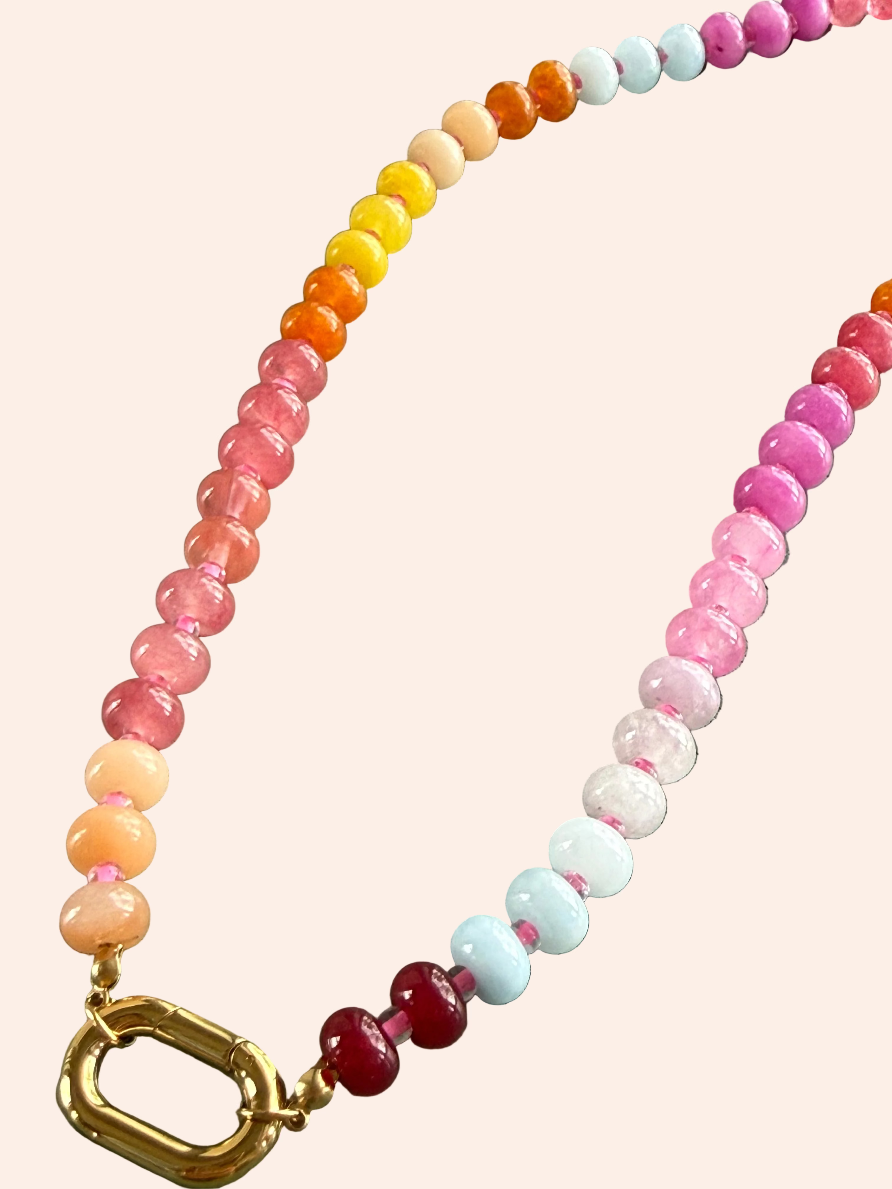 Keepsake Strand Necklace by From Juniper With Love in pastel gradient beads with a gold-toned clasp