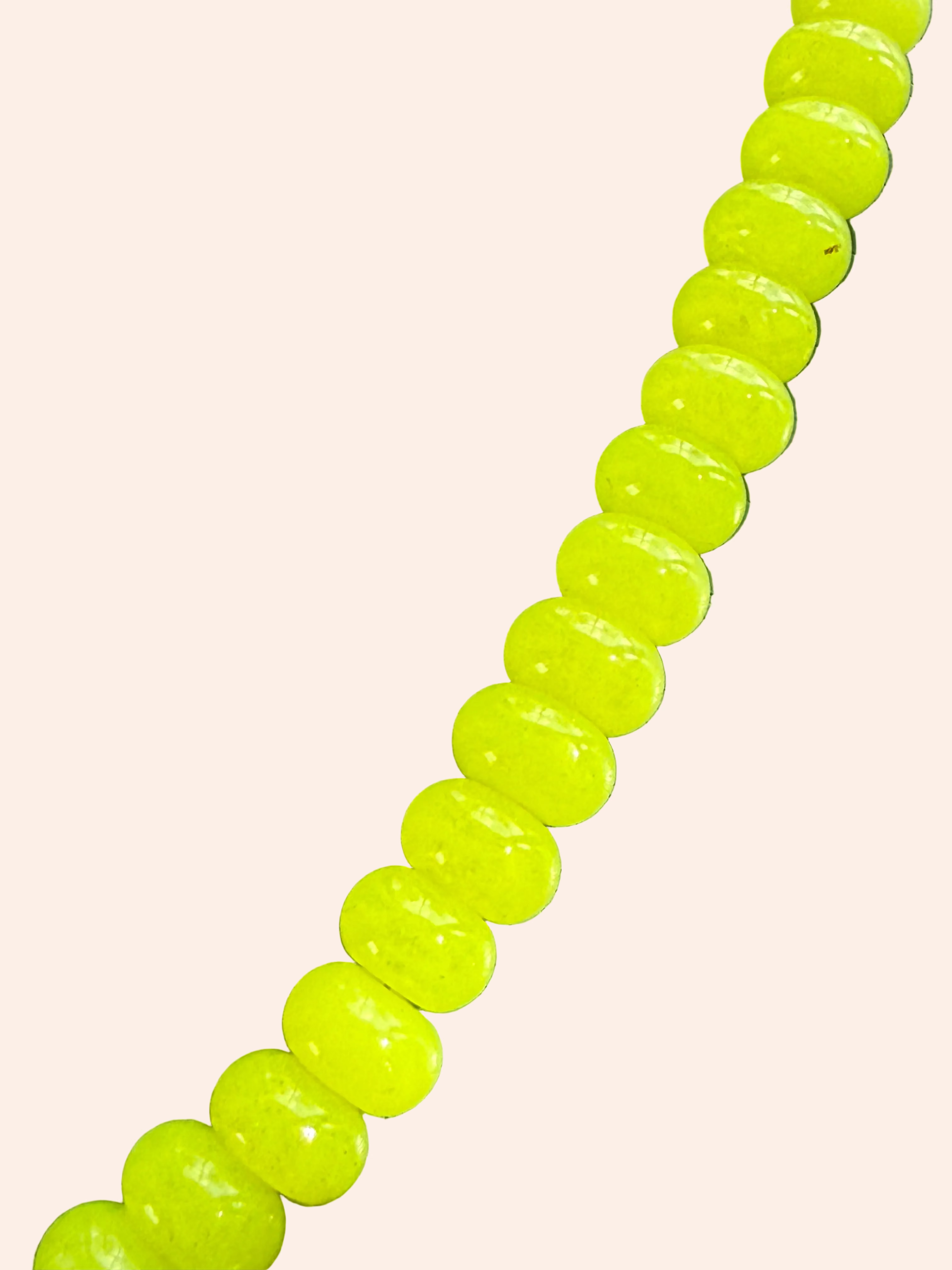 Keepsake Strand Necklace sunwashed lime glass beads by From Juniper With Love.