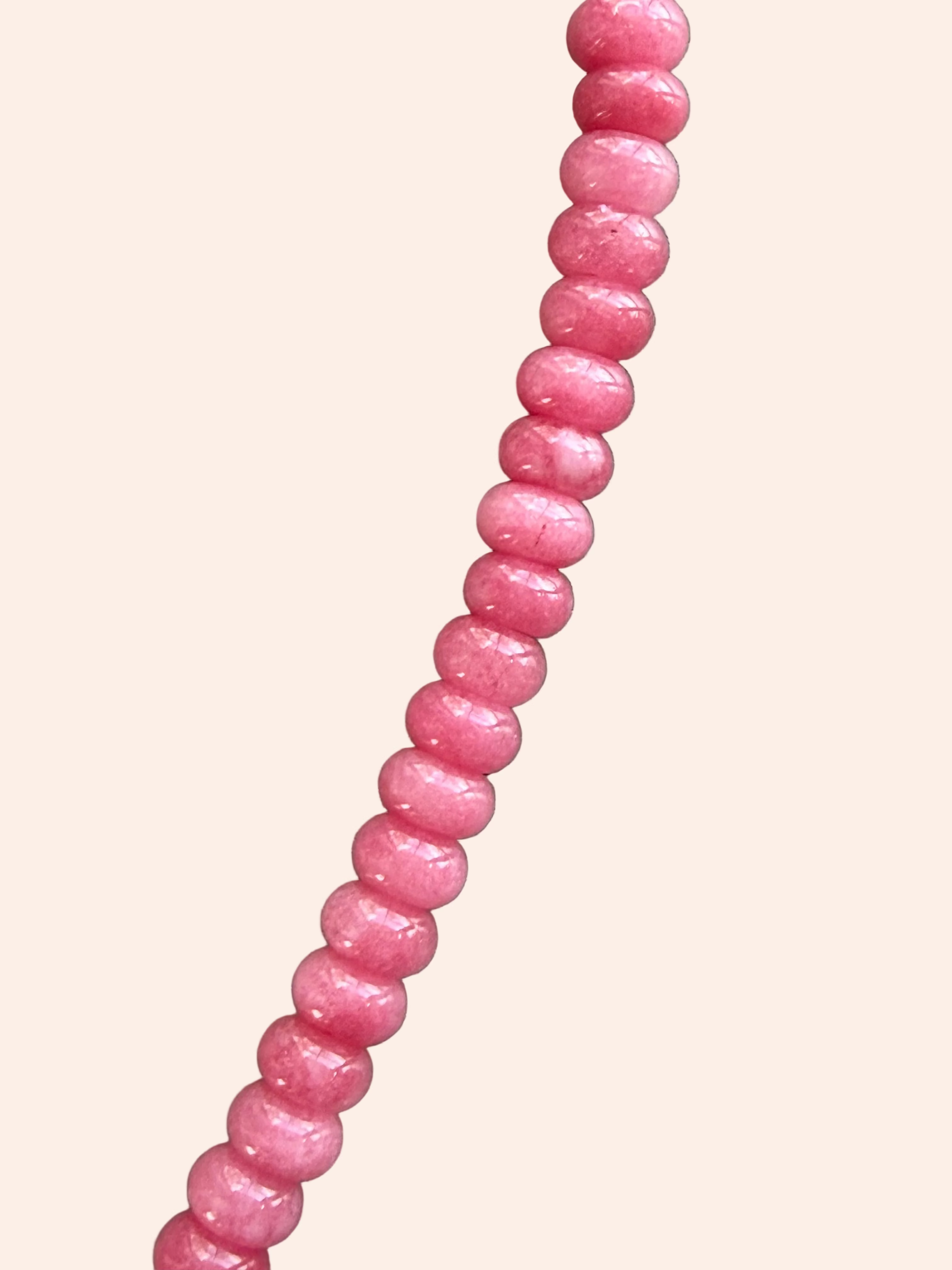 Keepsake Strand Necklace Blush Meadow by From Juniper With Love, pink marbled beads