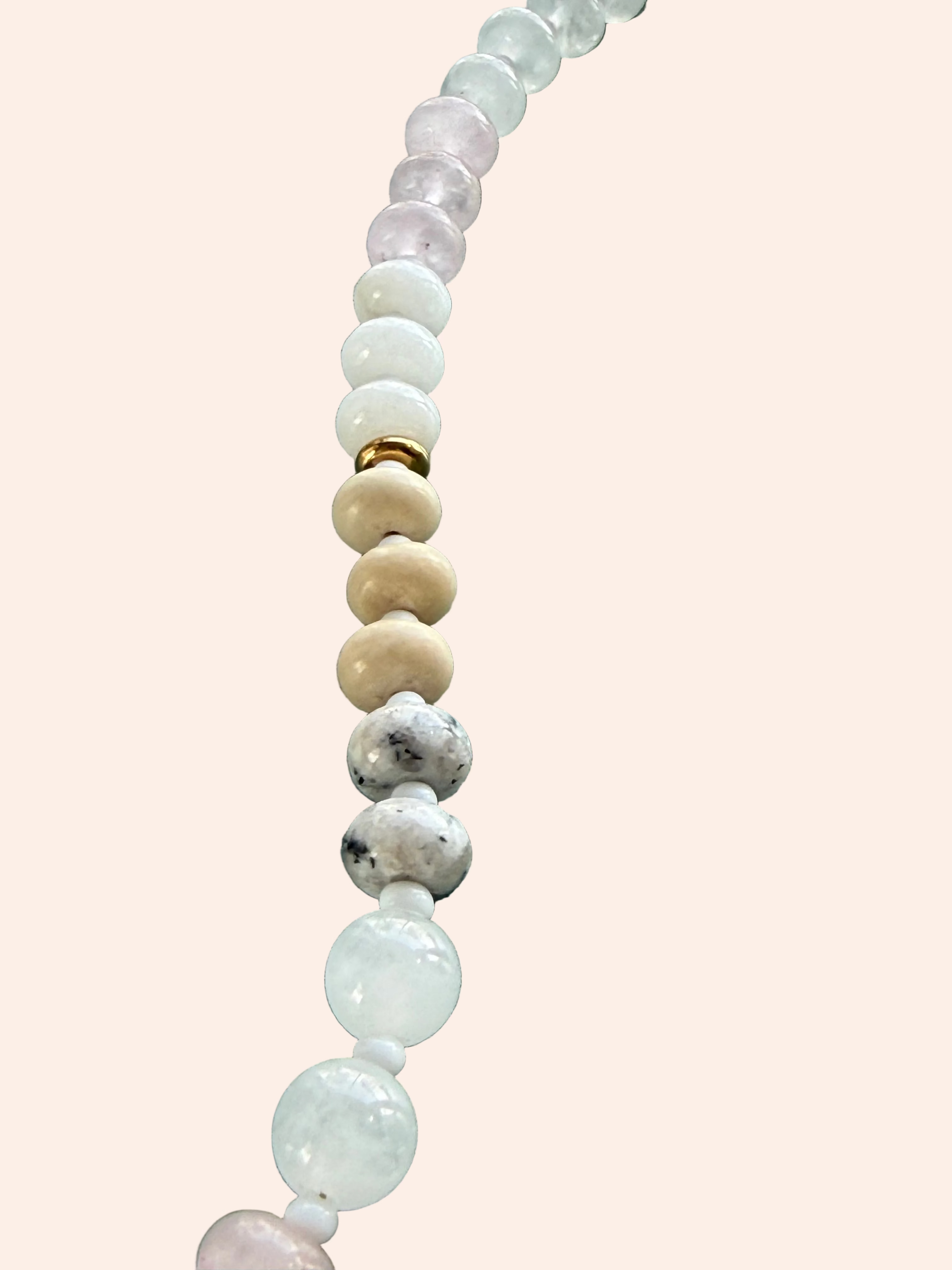 Keepsake Strand Necklace Linen Light by From Juniper With Love; pale pastel beads