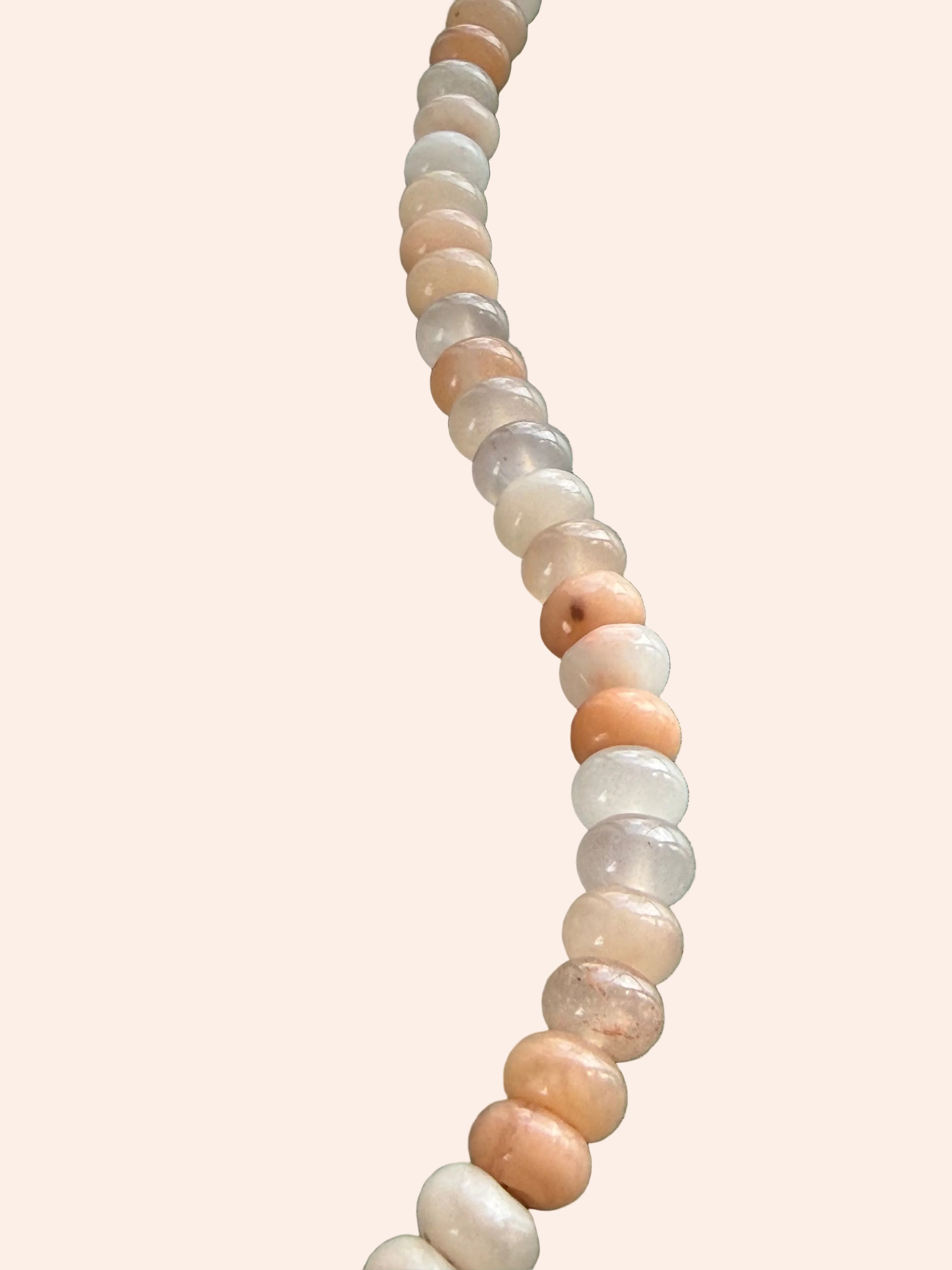 Keepsake Strand Necklace with frosted pastel peach and ivory beads