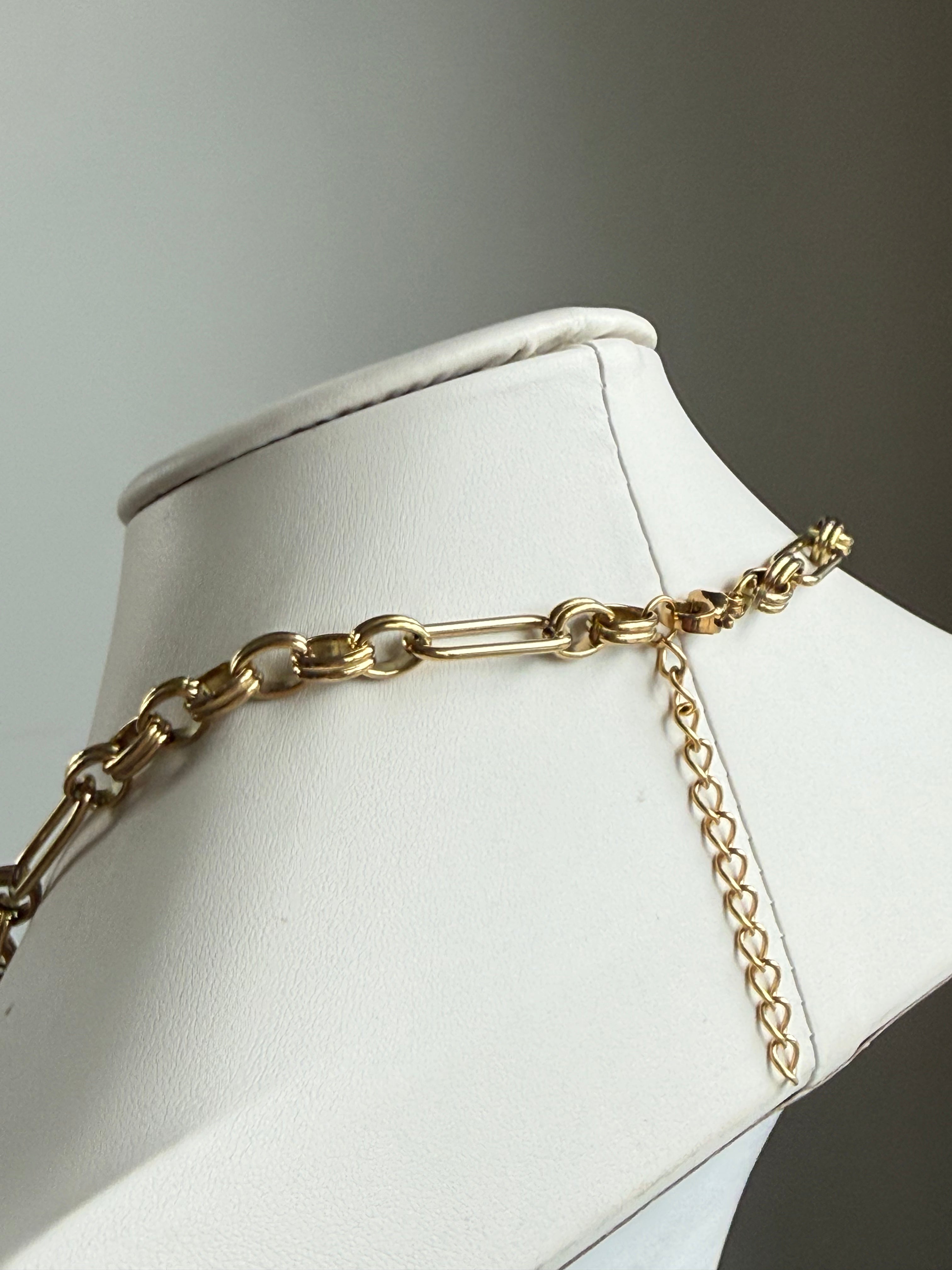 Signature Chain necklace by From Juniper With Love in gold, displayed on a white bust.