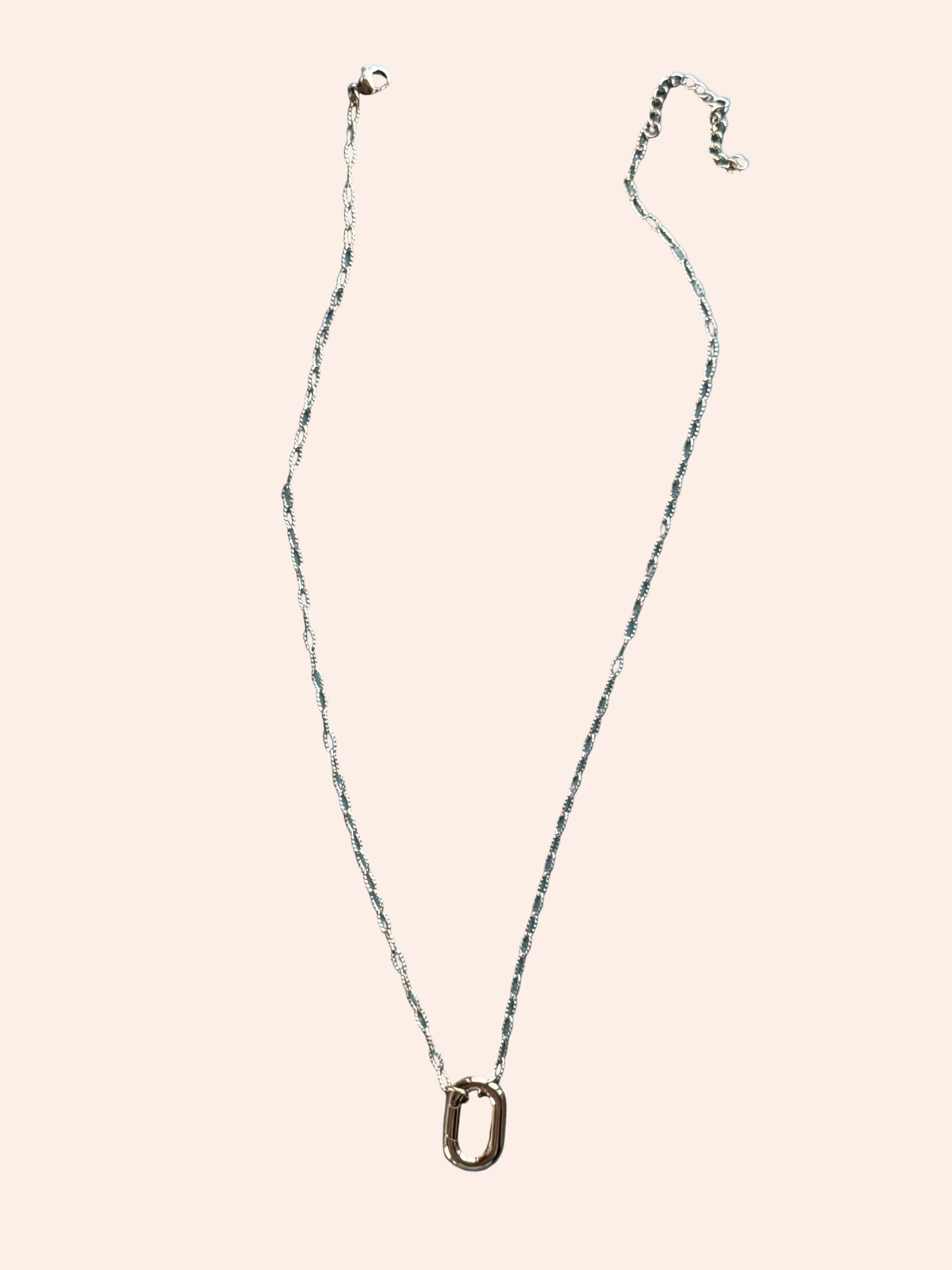 Signature Chain Necklace from From Juniper With Love, silver paperclip-link chain with a gold-toned oval pendant