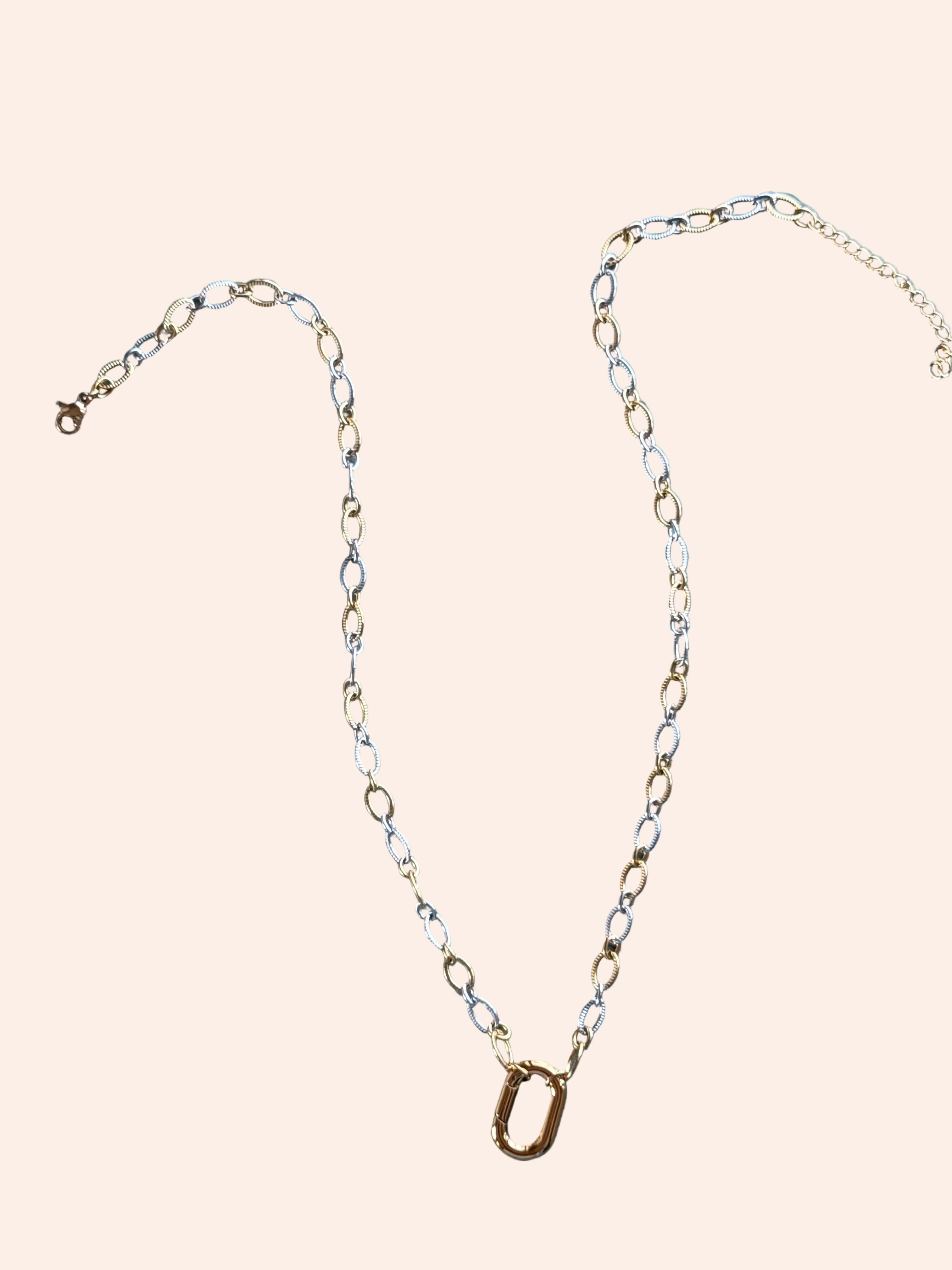 Signature Chain Necklace in mixed metal tones with gold- and silver-toned oval links