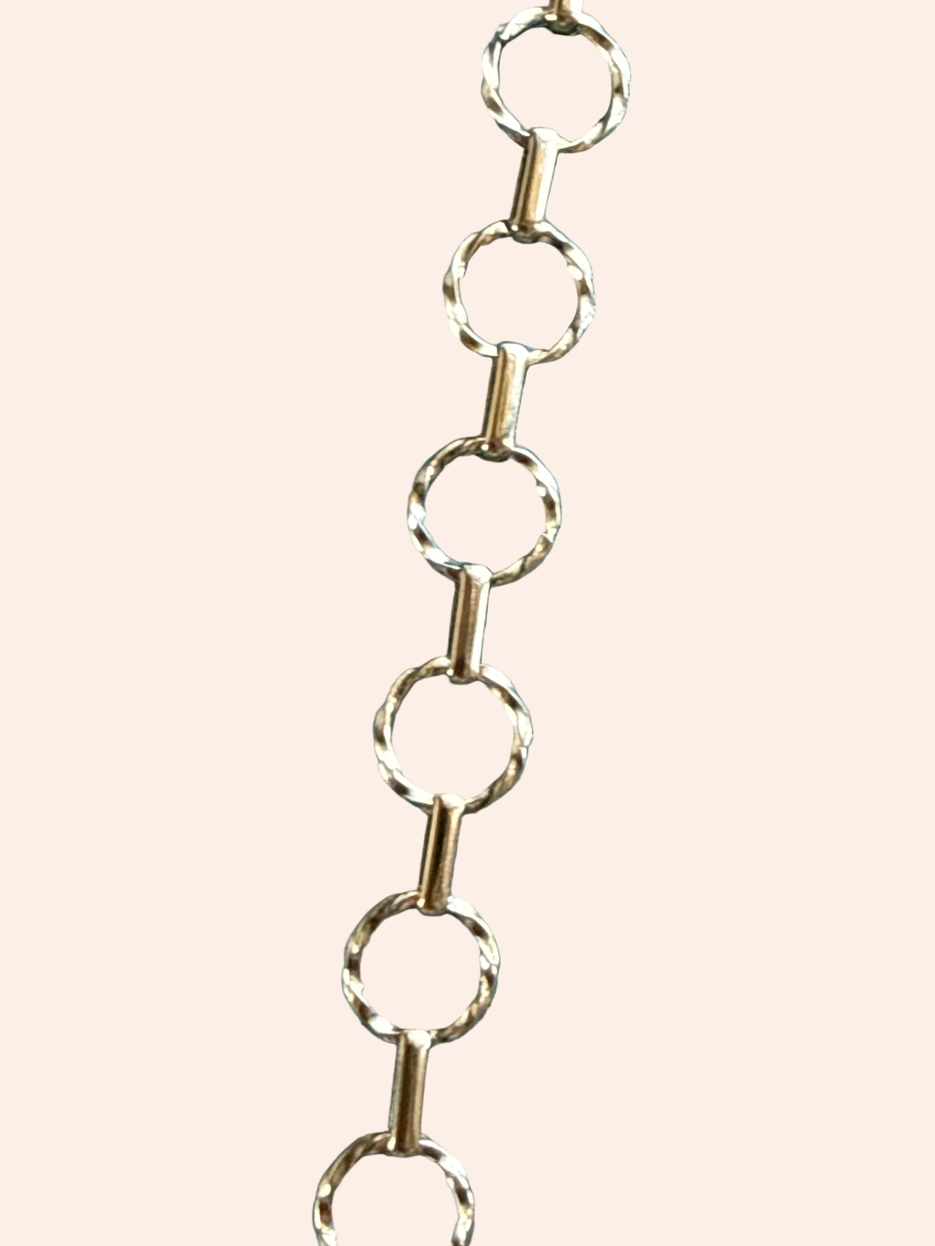 Signature Chain / Classic Loop necklace with hammered gold-tone circular links