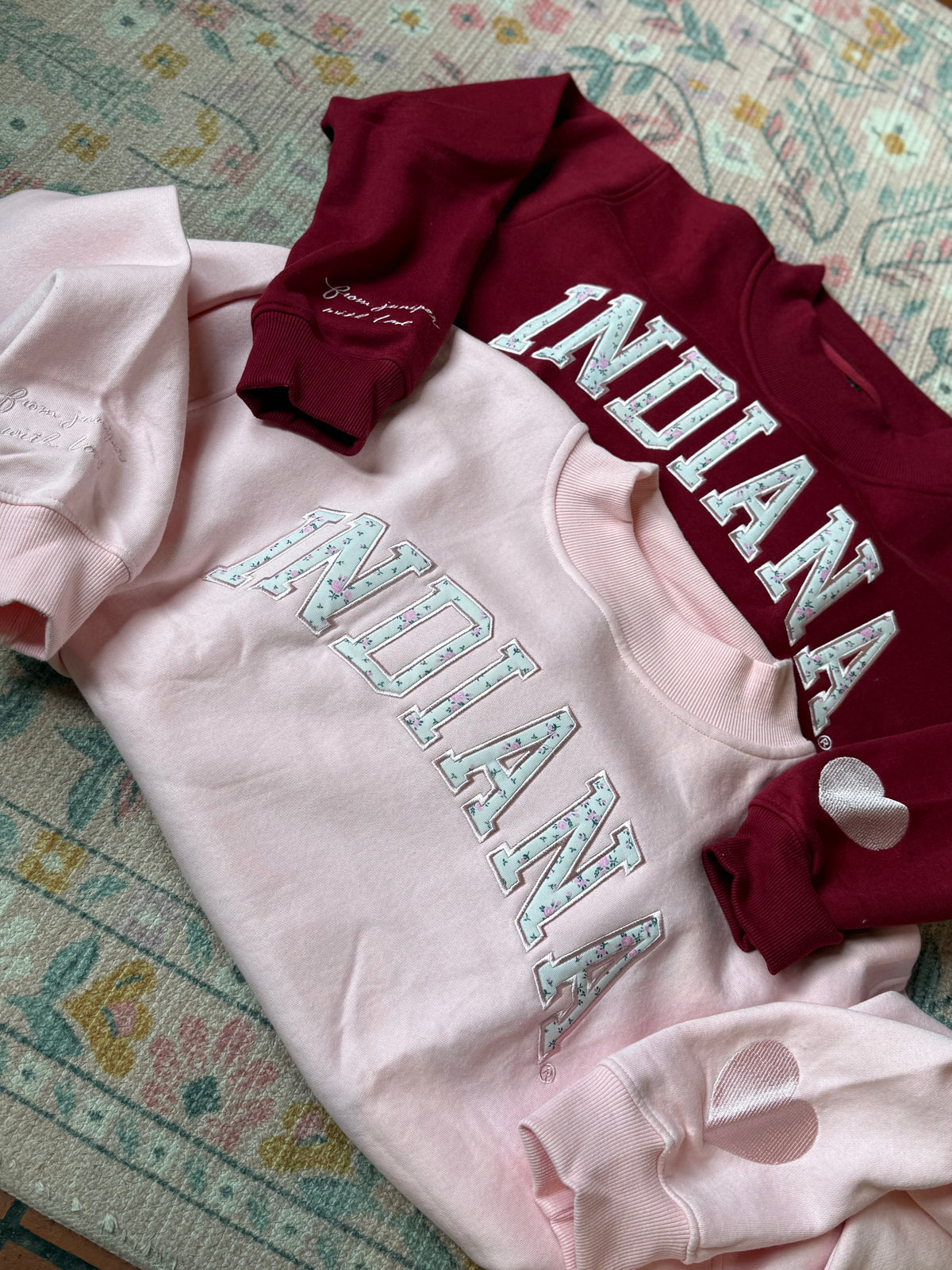 Indiana Collegiate Mock Neck Sweatshirt / Blush Pink