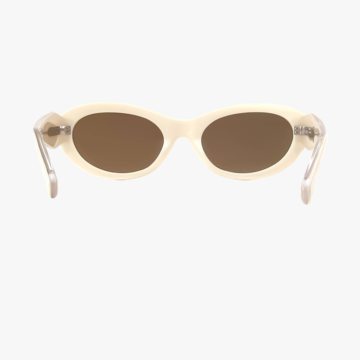 Cora Ivory Polarized Oval Round Sunglasses