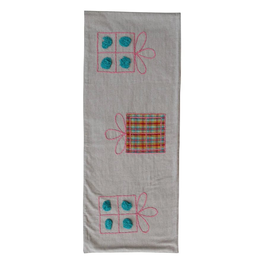 Appliqued Woven Cotton Table Runner - From Juniper With Love