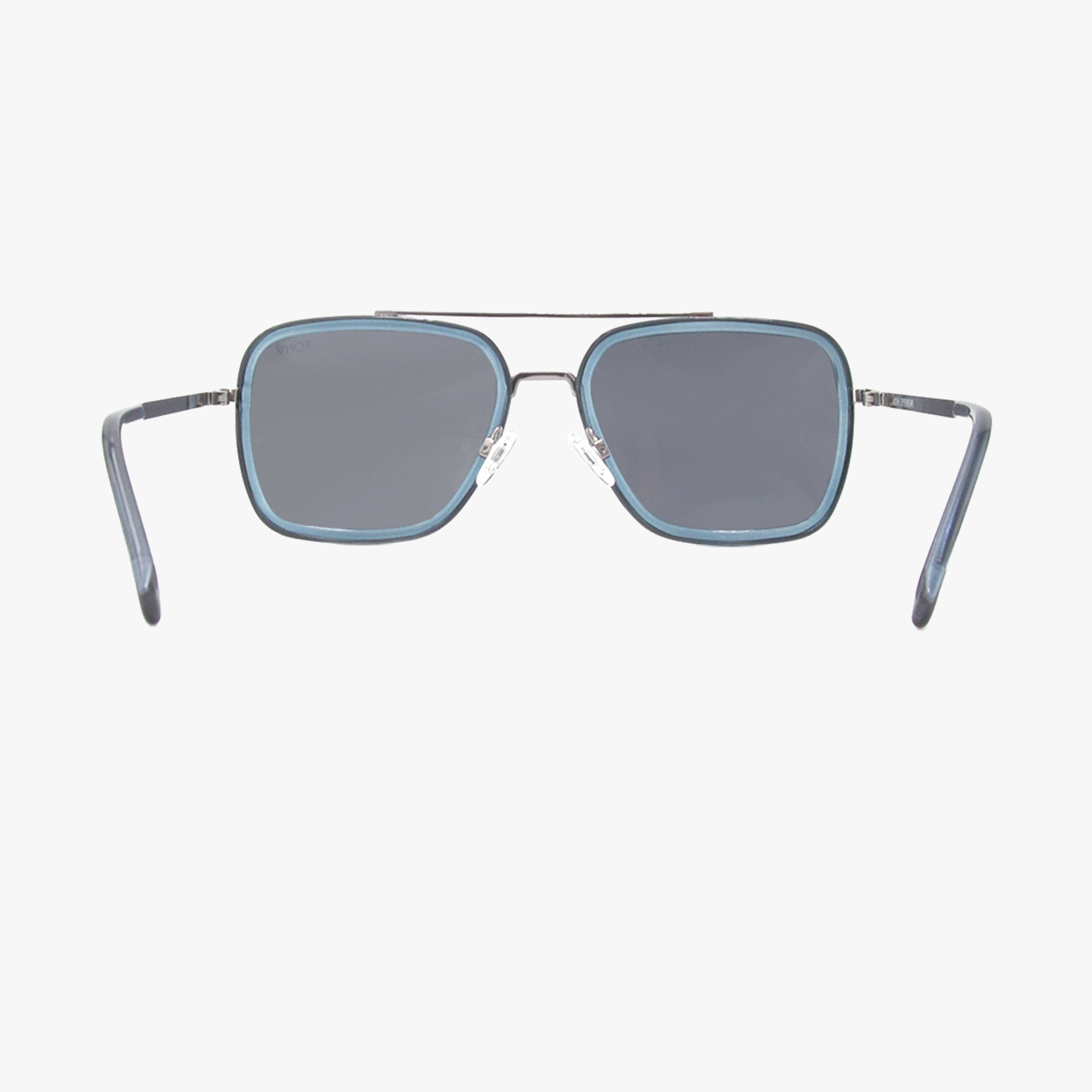 Lex Denim Polarized Navigator Metal Sunglasses