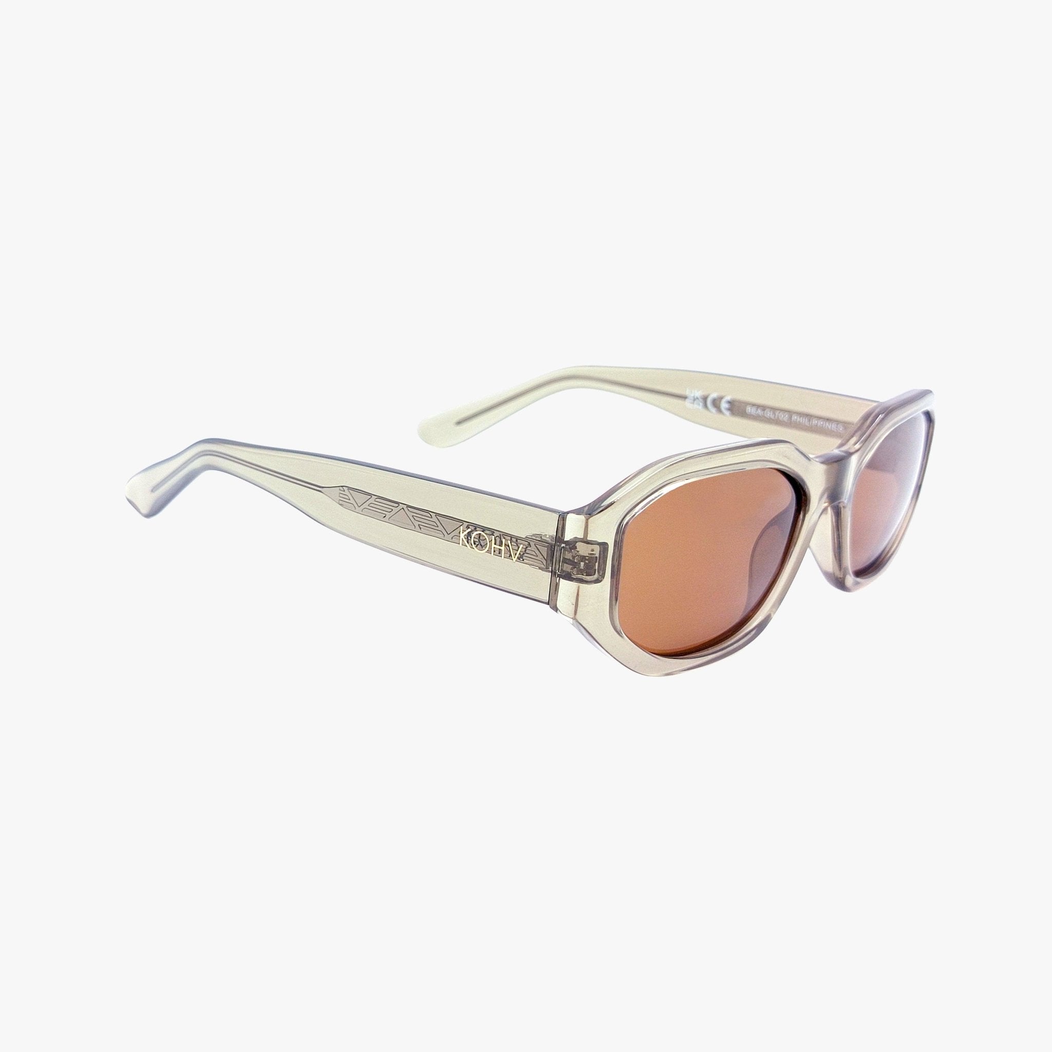 Bea Crystal Taupe Polarized Geometric Fashion Sunglasses - From Juniper With Love