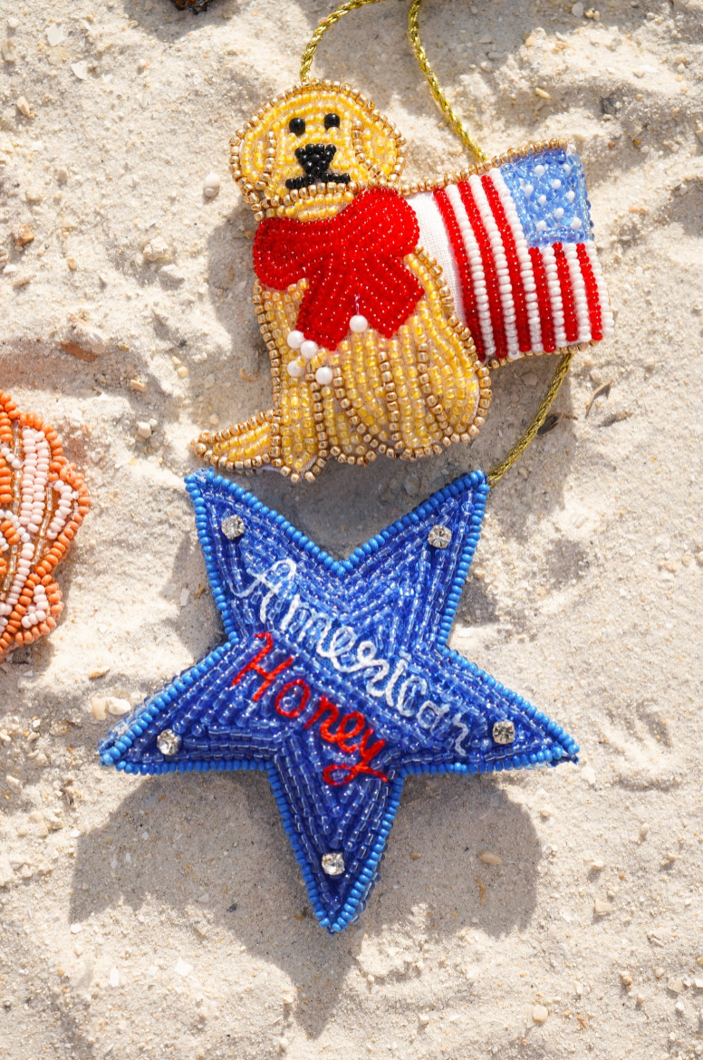 Beaded Bag Charms: American Honey / Golden Retriever - From Juniper With Love