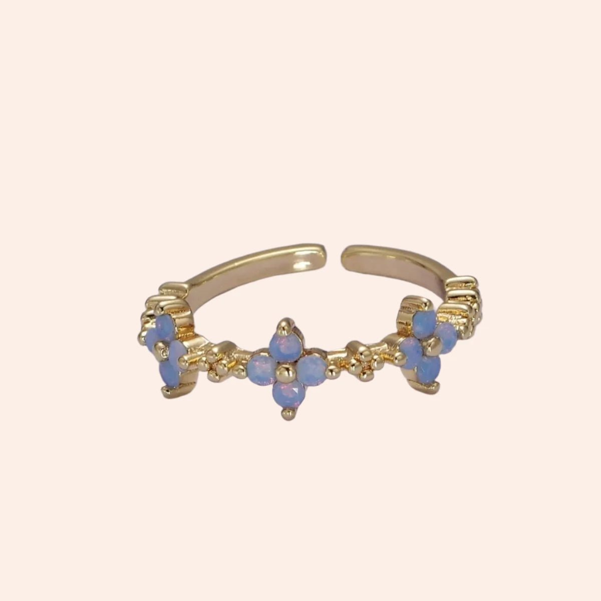 Blue Opal Flower Ring - From Juniper With Love