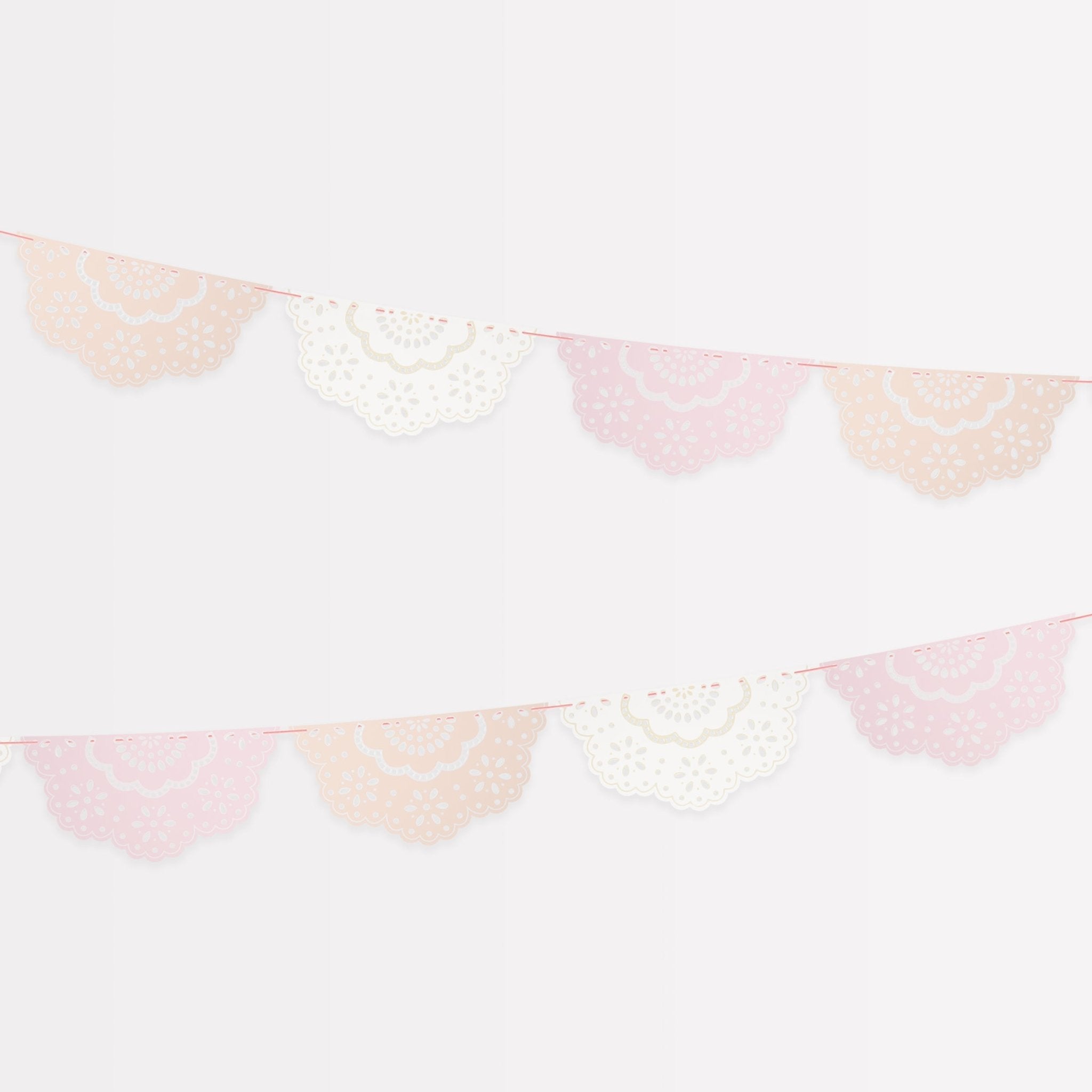 Broderie Anglaise Lace Multi Pennant Garland - From Juniper With Love