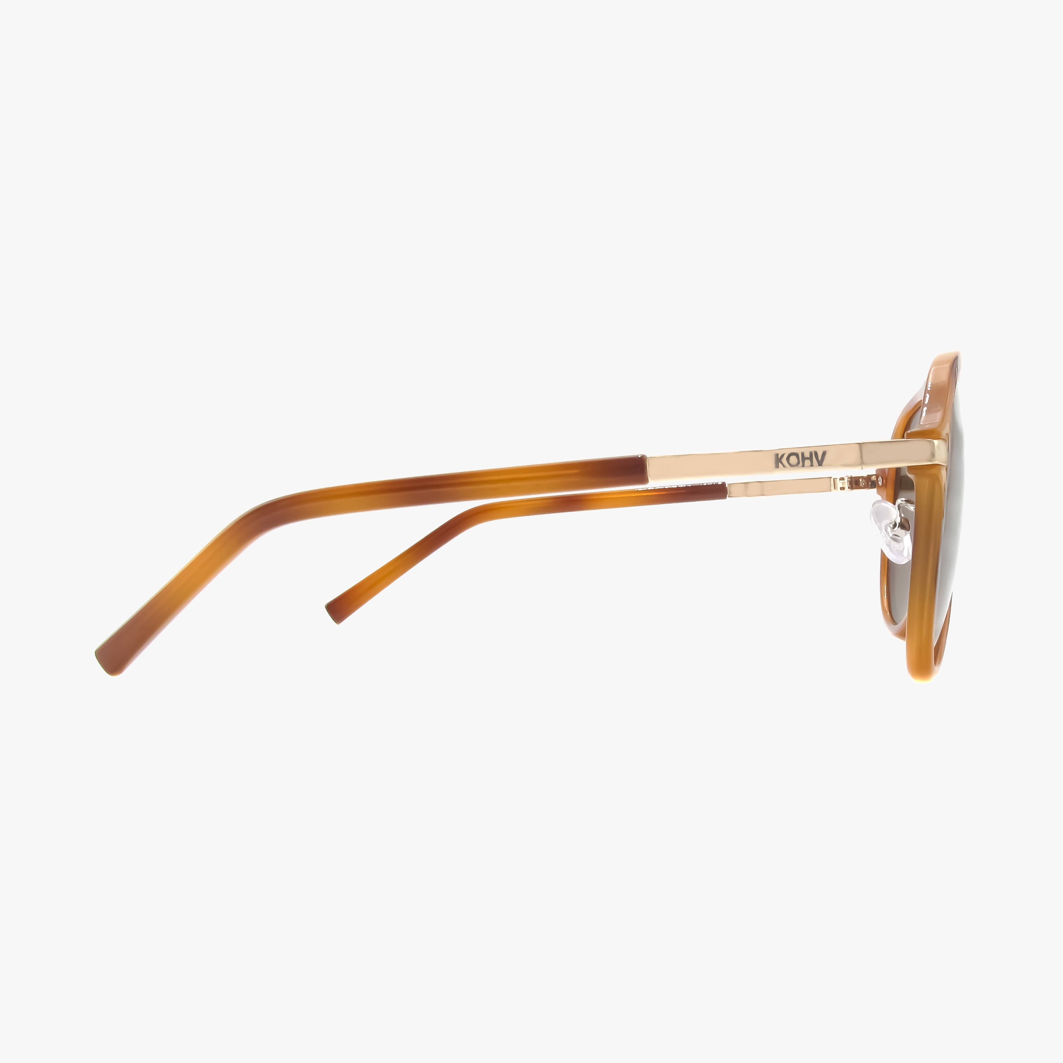 Aura Honey Tortoise Polarized Aviator Sunglasses