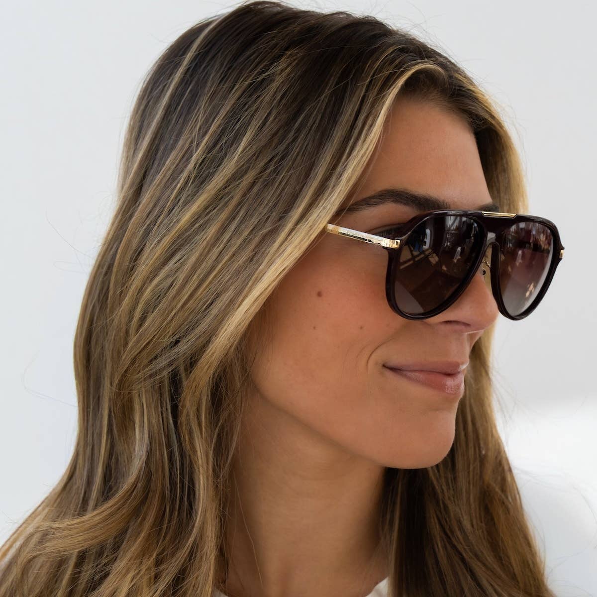 Aura Honey Tortoise Polarized Aviator Sunglasses