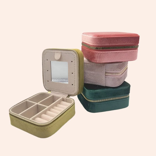 Compact Velvet Travel Jewelry Box - From Juniper With Love