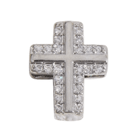Cross Charms - Glitzy Silver