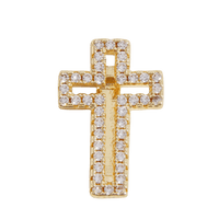 Cross Charms - Longer Glitzy Gold