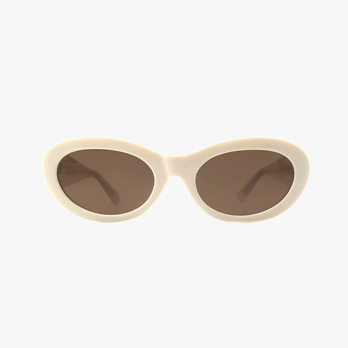 Cora Ivory Polarized Oval Round Sunglasses