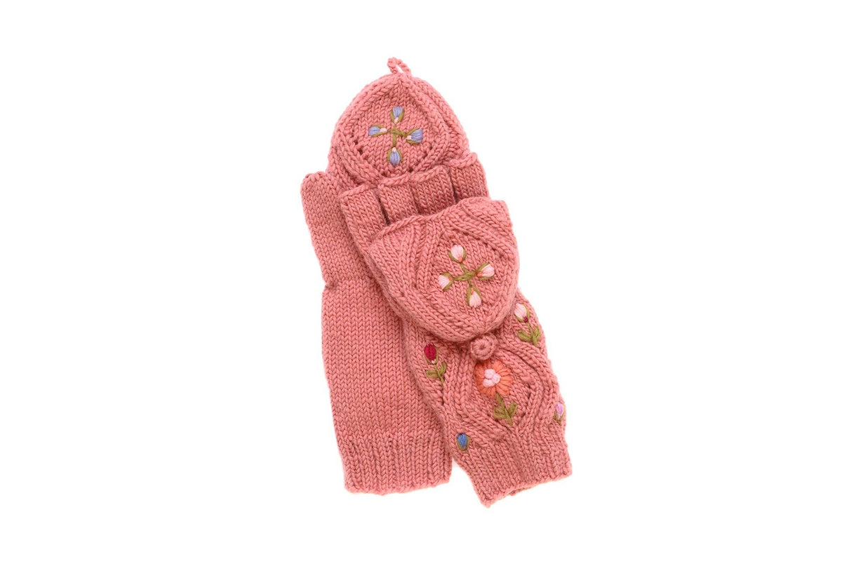 Tilly Convertible Mittens / Salmon