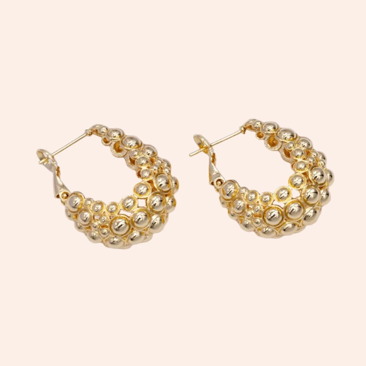 Dotted Bubble Hinge Hoop Earrings - From Juniper With Love