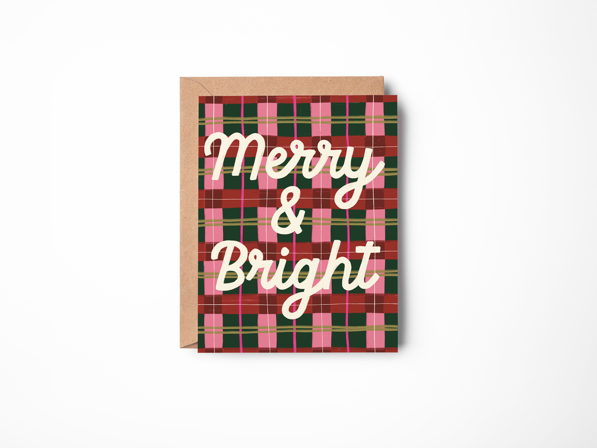 Merry and Bright Plaid Card