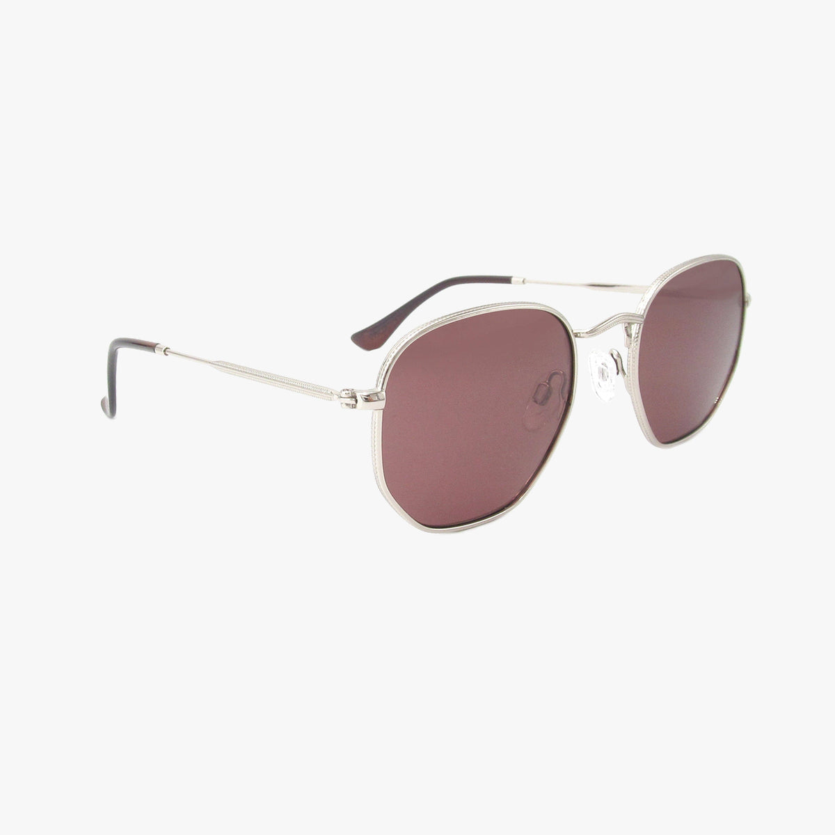 Billie Mauve Polarized Geometric Metal Sunglasses