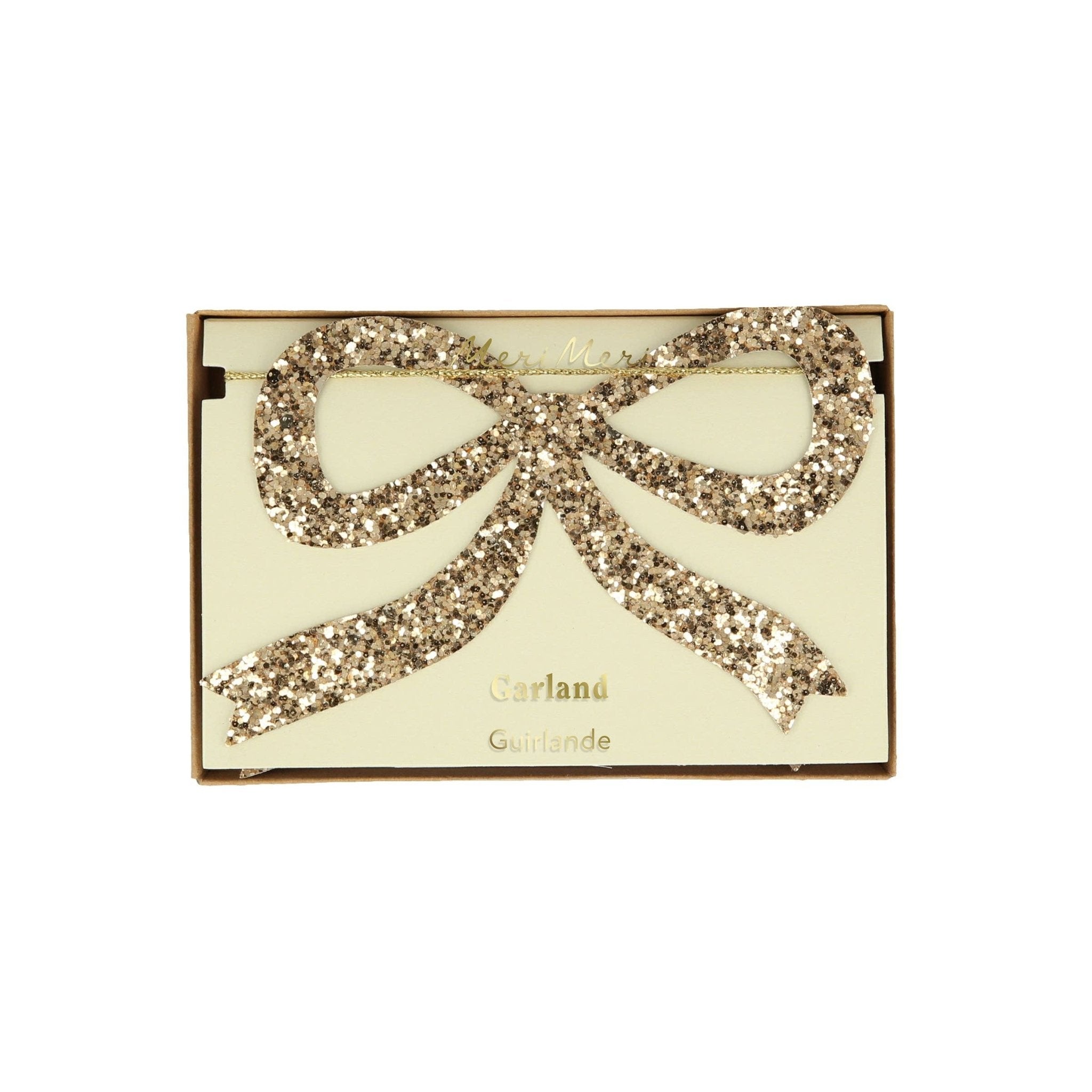 Gold Glitter Bow Garland - From Juniper With Love