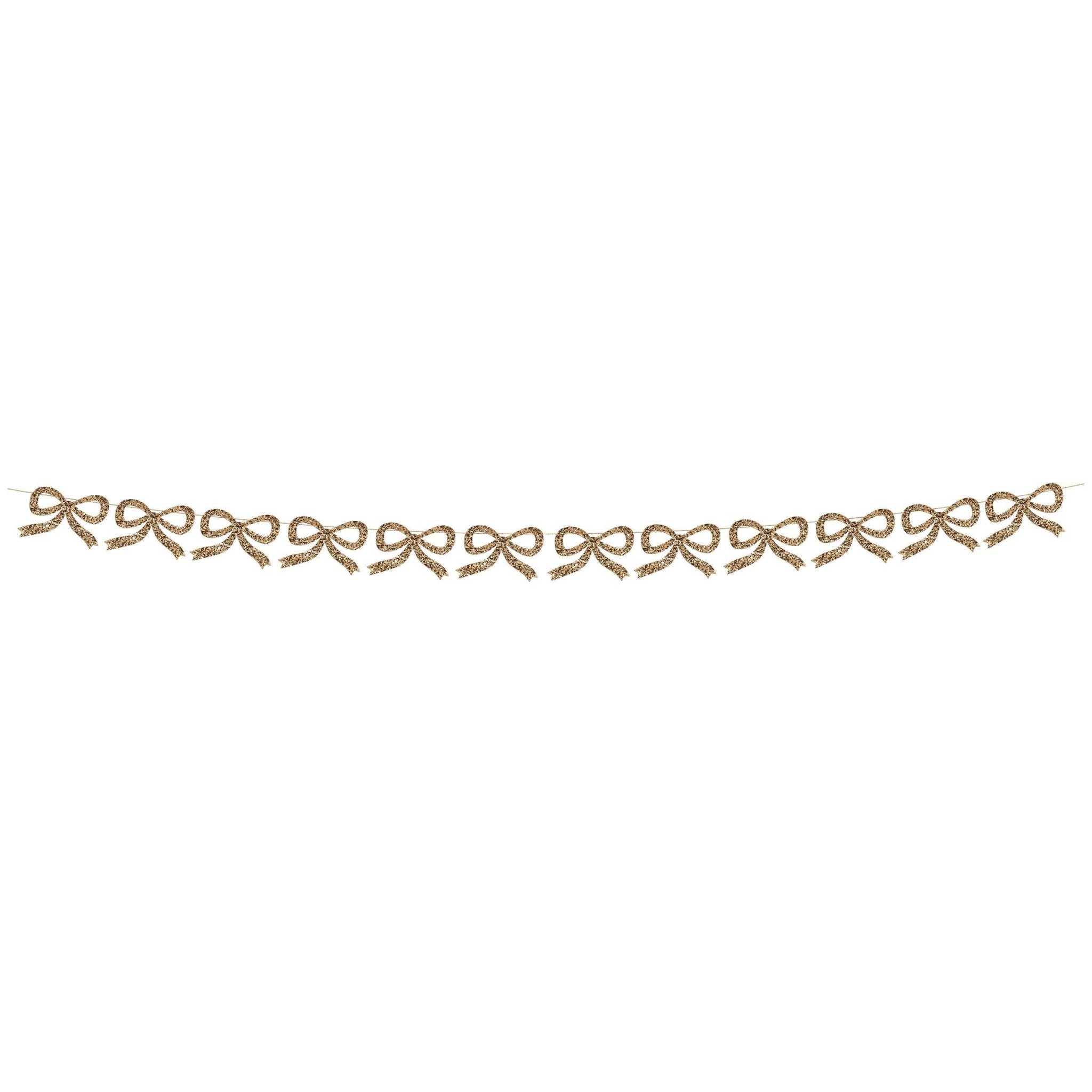 Gold Glitter Bow Garland - From Juniper With Love