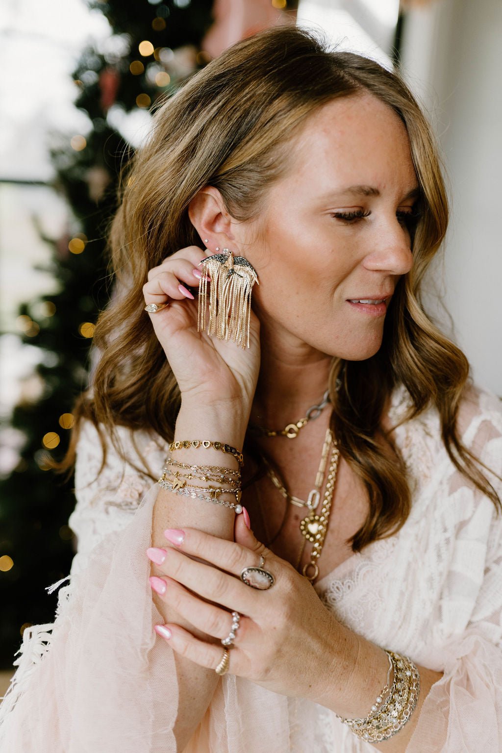 Golden Soiree Fringe Earrings - From Juniper With Love