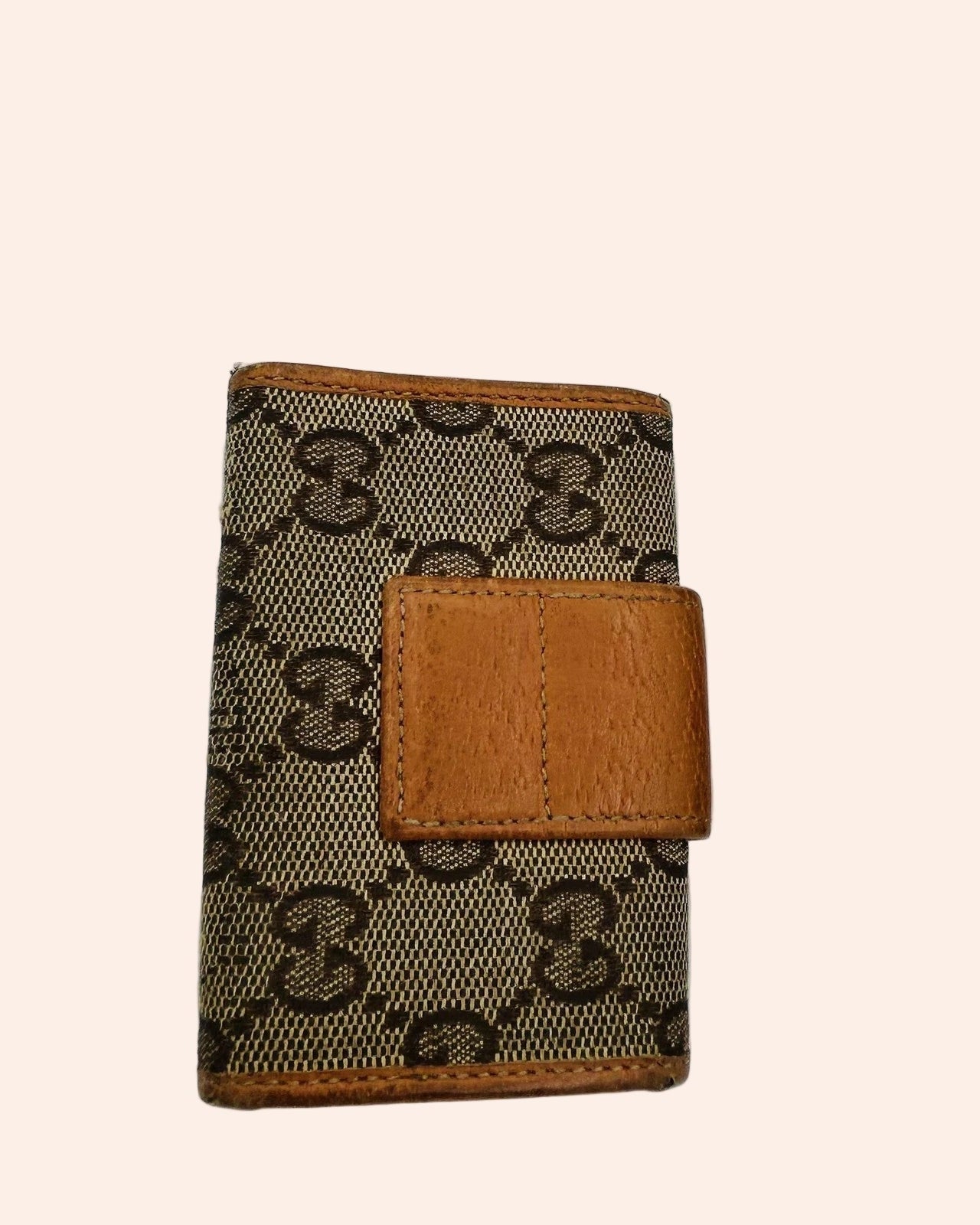 Gucci Key Holder Wallet / GG Canvas with Leather Trim & Gold Hardware - From Juniper With Love