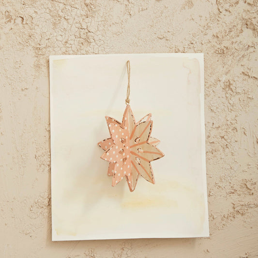 Hand - painted Paper Mache Snowflake Ornament - From Juniper With Love