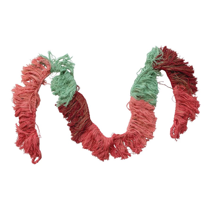 Hand - Woven Cotton Fringe Garland with Metallic Gold Thread - From Juniper With Love
