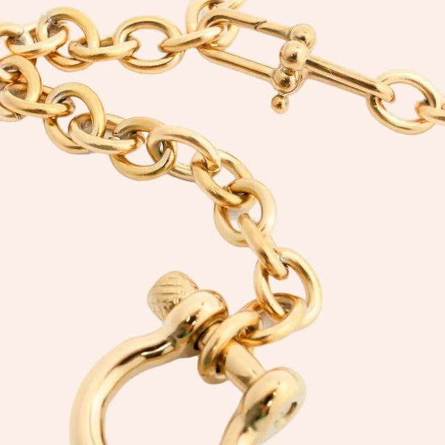Horseshoe Carabiner Layering Necklace by From Juniper With Love in gold-tone metal