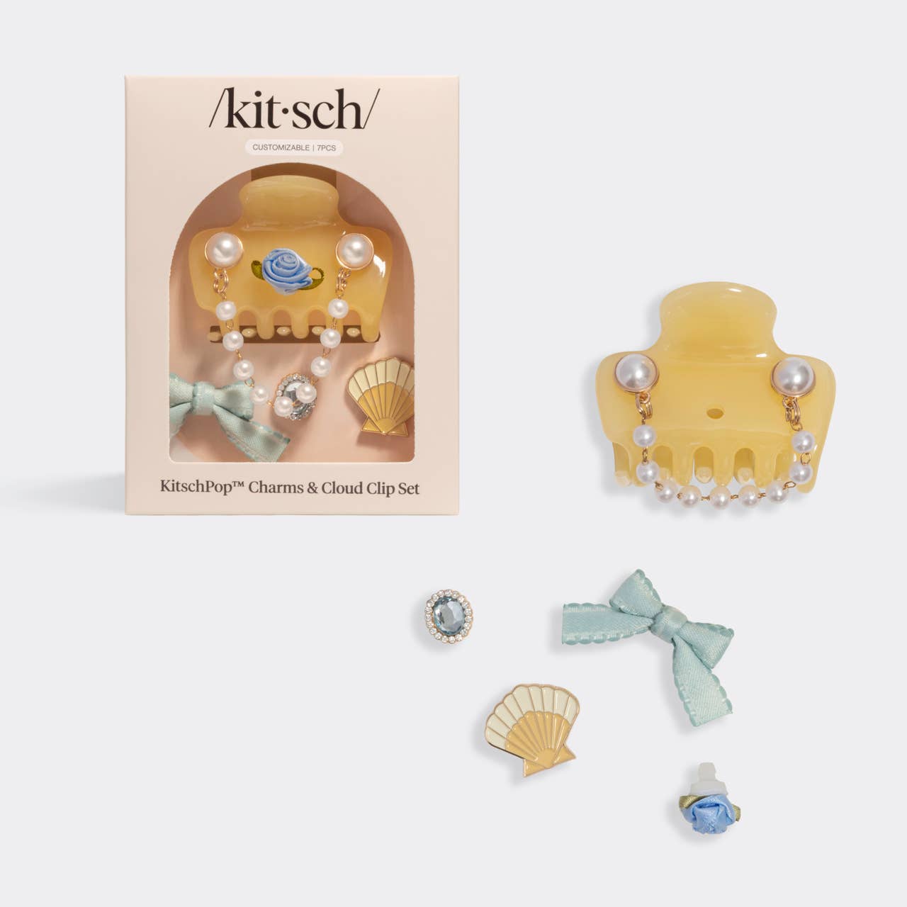 KitschPop™ Cloud Clip 7pc Set Coastal Cottage / Butter Yellow - From Juniper With Love