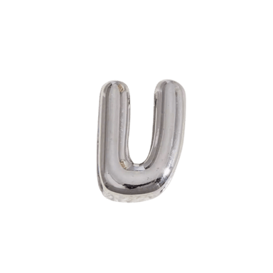 Letter Charm / Silver - U