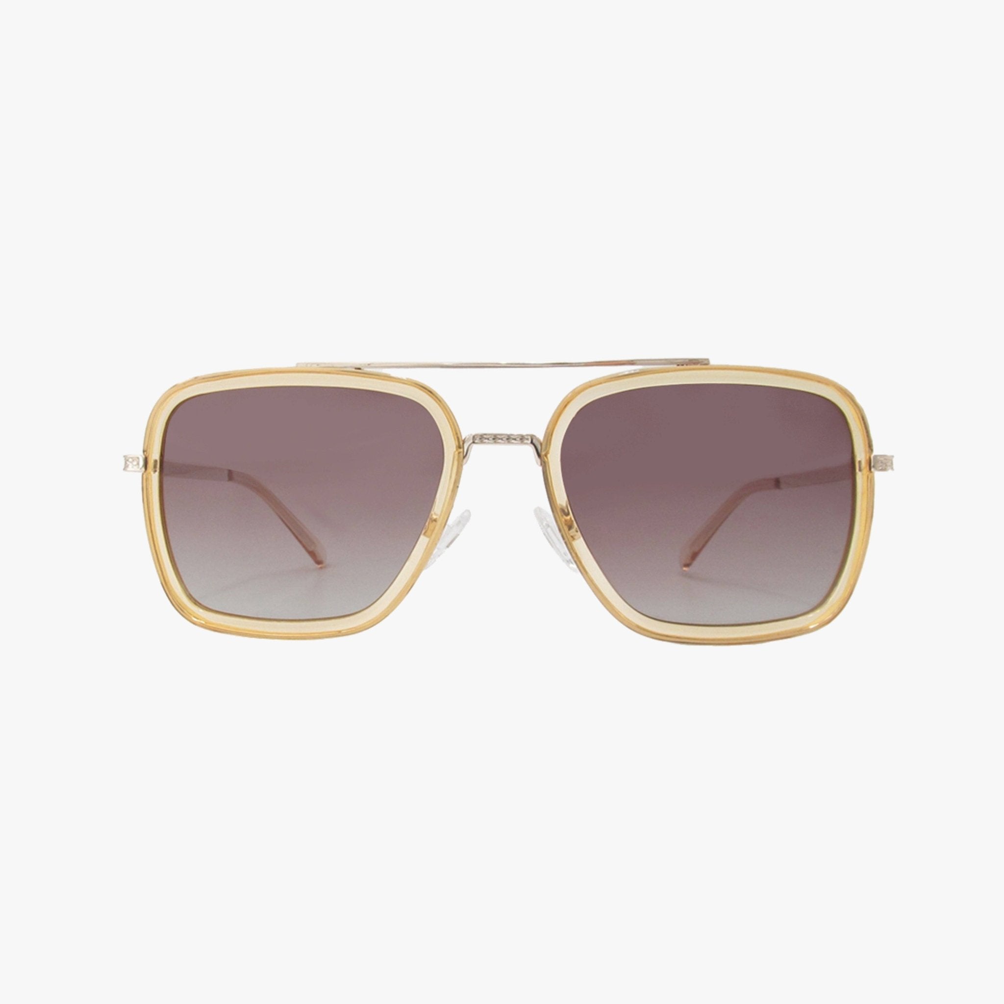 Lex Champagne Polarized Navigator Metal Sunglasses - From Juniper With Love