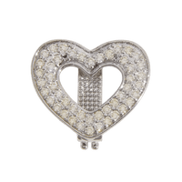 Love Charms - Glitzy Open Heart Silver