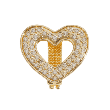Love Charms - Glitzy Open Heart Gold