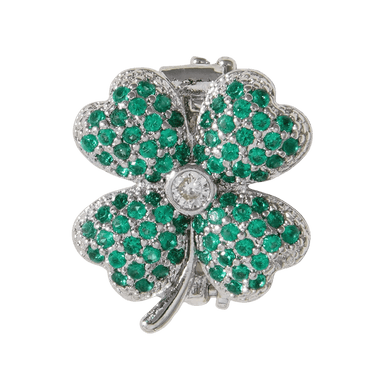 Lucky Charms - Green 4 Leaf Clover Silver