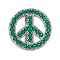 Lucky Charms - Green Peace Sign Silver