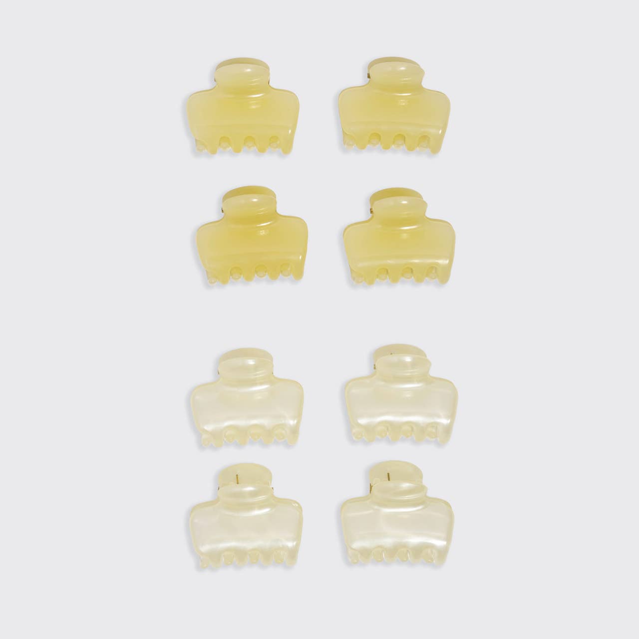 Mini Jelly Cloud Clips 8pc Set / Pearlized Cream & Butter Yellow - From Juniper With Love