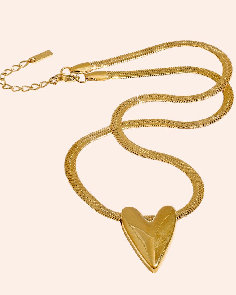 Modern Heart Necklace / Gold - From Juniper With Love