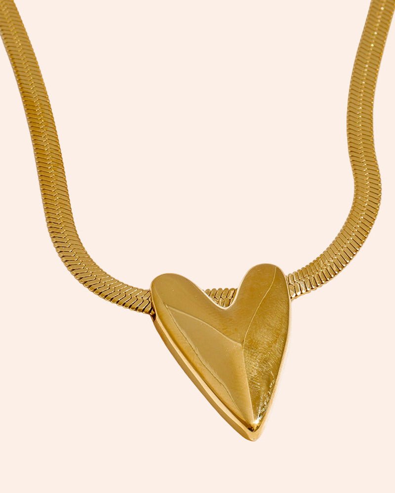 Modern Heart Necklace / Gold - From Juniper With Love